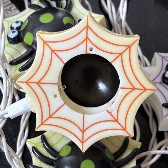 Spider Blow Mold String Lights Halloween Party Decor Vintage 90s Tested Working - Picture 4 of 9